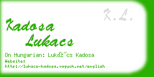 kadosa lukacs business card